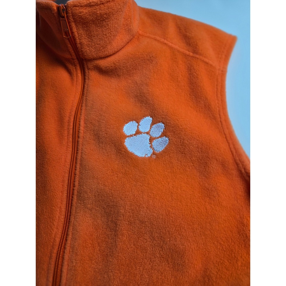 Columbia Clemson Tigers Fleece Vest Mens Large Orange Full Zip NCAA Collegiate - Picture 4 of 9
